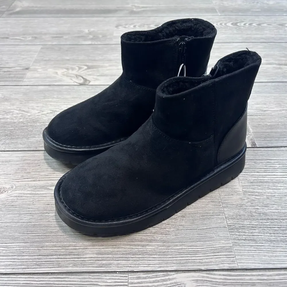 Cat & Jack Girls' Honor Faux Suede Boots Black Size 3 NWT